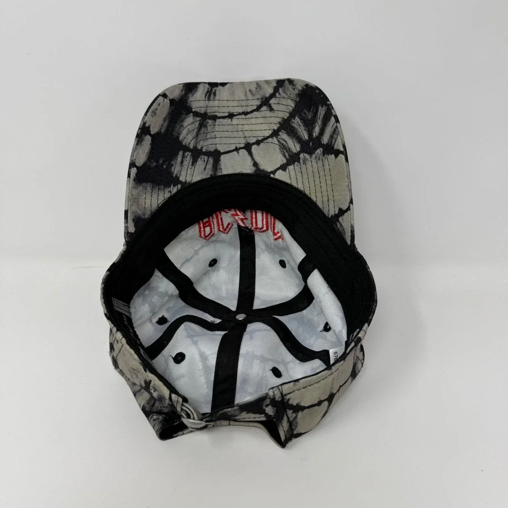 AC/DC Band Hat H3 Headwear Grey Black Tie Dye Red Logo Strapback Baseball Cap